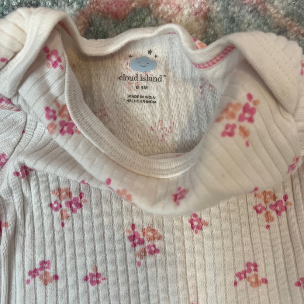 Cloud Island Baby Girls' Basic Wide Ribbed
Top & Bottom Set, 0-3mo - Picture 2 of 2